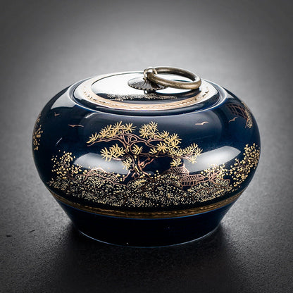 Blue & White Porcelain Tea Caddy – Sealed Ceramic Tea Storage Jar (Multiple Designs)