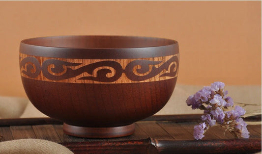 Central Mongolian Hand-Crafted Wooden Bowl