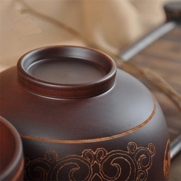 Central Mongolian Hand-Crafted Wooden Bowl