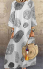 Plus Size Women's Print Long Sleeve Dress