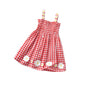 Girls Plaid dress Princess Suspender Skirt