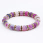 Purple Weathered Gold And Silver Rhinestone Circle Bracelet