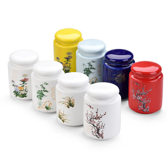 Blue and White Porcelain White Porcelain Tea Caddy
