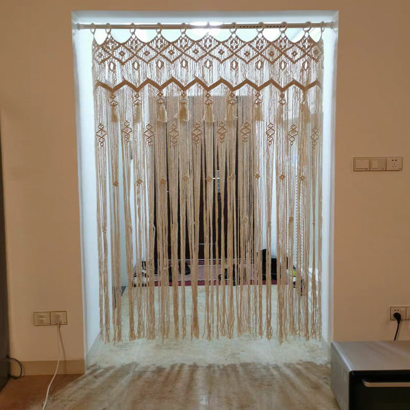 Hand-Woven Cotton Curtain Tapestry, 85 x 200 cm