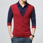 Autumn New T Shirt Plus Size Men's Lapel T Shirt Bottoming Shirt