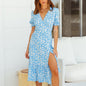 Fashion New Products V-neck Ladies Chiffon Dress