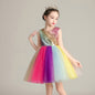 Children's Clothing Dress Female Cute Girl Rainbow Skirt Children's Day Performance Costume