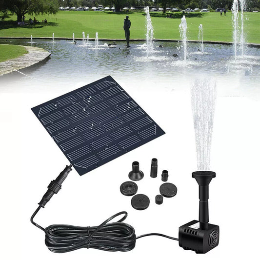 Solar Panel Powered Water Fountain Pool Pond Garden Water Sprinkler Sprayer