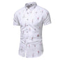 Men's Plus Size Printed Short-sleeved Shirt