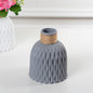 Corrugated Plastic Vase Imitation Ceramic Vase Nordic Plastic Flower Arrangement Living Room Decoration Flower Pot Flower Arrangement Basket