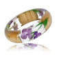 Foreign Trade Beauticul Epoxy Resin Crystal AB Glue Bamboo Bracelet with Leaf, Hydrangea, Dried Flower