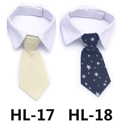 Pet Tie Print Cat And Dog Accessories Solid Color Striped Check Tie