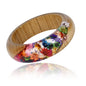 Foreign Trade Beauticul Epoxy Resin Crystal AB Glue Bamboo Bracelet with Leaf, Hydrangea, Dried Flower