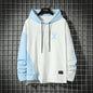 URBAN STYLE ALL SEASON Hooded  Stitching Contrast Color Sweater Jacket Male Plus SIZE
