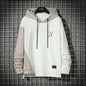URBAN STYLE ALL SEASON Hooded  Stitching Contrast Color Sweater Jacket Male Plus SIZE