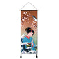 Japanese Style Scroll Painting of Crane, Landscape, or Lady