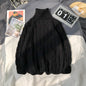 Solid Color Turtleneck Plus Size Pullover Sweater
