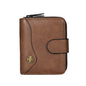 Oil Wax Leather Coin Purse Short Tri-fold Coin Purse Men's Wallet Clutch