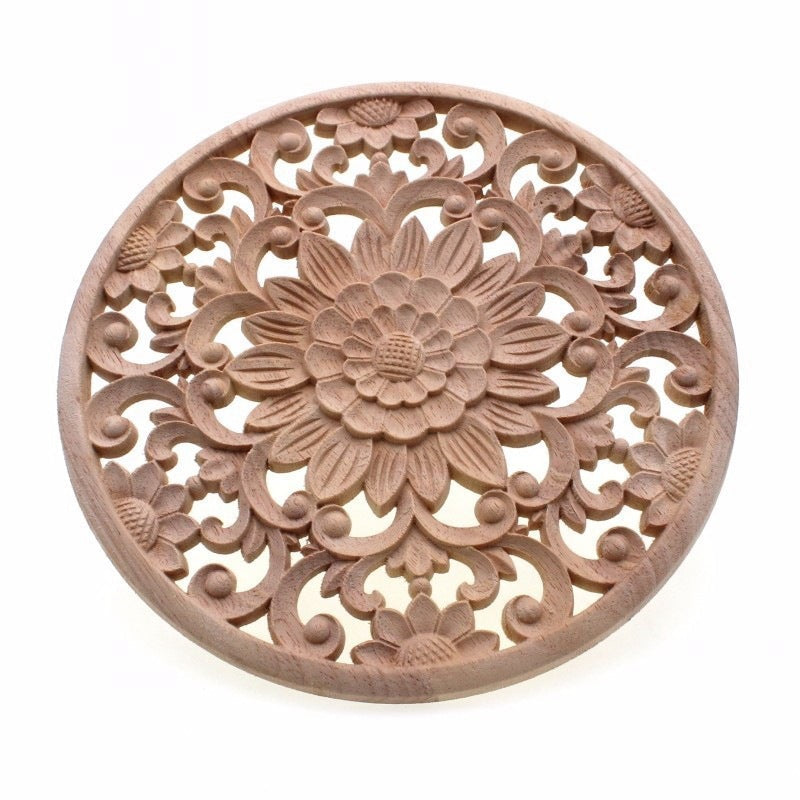 VZLX Rubber and Wood Carved Applique for Furniture