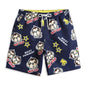 Loose Quick-Drying Printed Straight Striped Blue Summer Beach Casual Shorts
