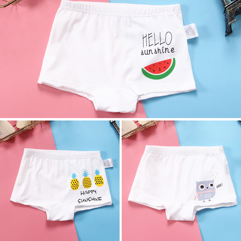 Children'S Antibacterial Underwear, Pure Cotton Breathable Boxer Shorts, Girls' Baby Boxer Shorts, Boneless And Comfortable Tide