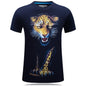3D Night Leopard Pattern Short-sleeved T-shirt Trend Men's 3D Printing Plus Fat Plus Size T-shirt Half-sleeved