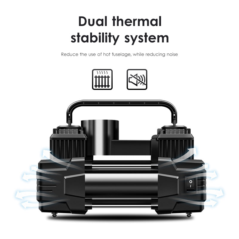 Dual Cylinder Vehicle Mounted Air Pump Digital Display Dual Cylinder Tire Air Pump With Light Portable Air Pump With Toolbox