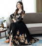 Printed Temperament Plus Size Women's Floral Long Skirt And Large Swing Dress