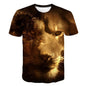Urban Safari Men's Lion T-Shirt - 3D Printed Animal Graphic Tee, Gold/Black Streetwear, Short Sleeve Crew