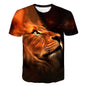 Urban Safari Men's Lion T-Shirt - 3D Printed Animal Graphic Tee, Gold/Black Streetwear, Short Sleeve Crew