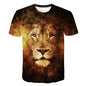 Urban Safari Men's Lion T-Shirt - 3D Printed Animal Graphic Tee, Gold/Black Streetwear, Short Sleeve Crew