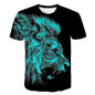 Urban Safari Men's Lion T-Shirt - 3D Printed Animal Graphic Tee, Gold/Black Streetwear, Short Sleeve Crew