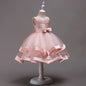 Girls' Satin Princess Dress, Little Host, Pettiskirt, Flower Girl Dress, Hand-Beaded Multi-Color Performance Costume