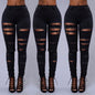 High Quality Women Casual Hole Jeans High Waist Skinny Pant Pencil Jeans Ripped Sexy Female Girls Trousers Denim Jeans