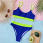 Women's High Waist Bikini Sexy Rib S-XL Two-Piece Set