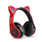 Cartoon Cat Ears 5.0 Bluetooth Headset Luminous Foldable Card Music