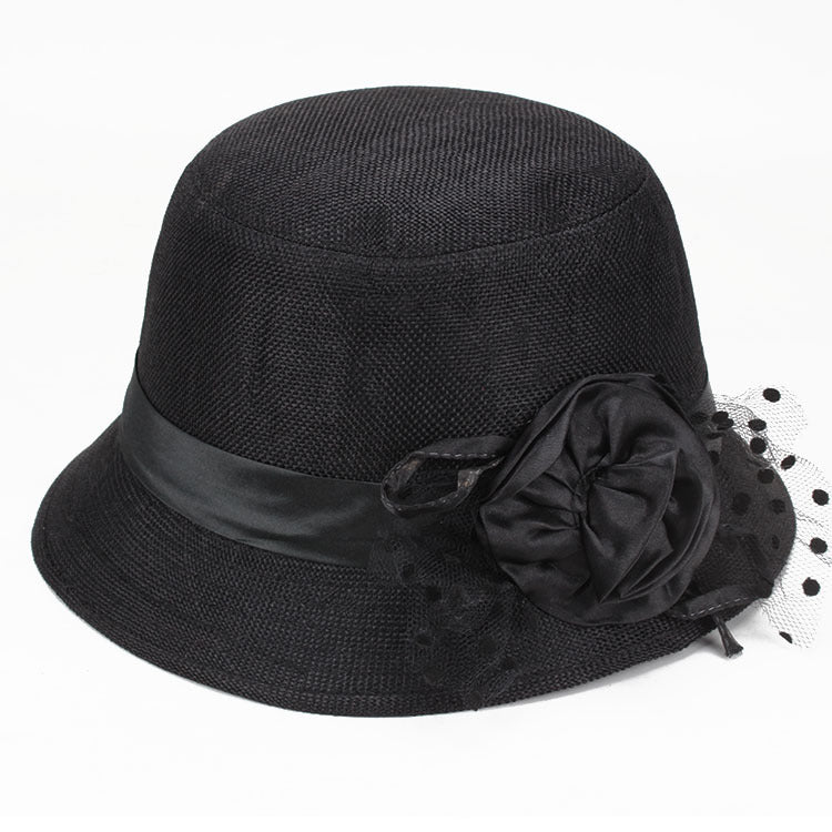 Middle-aged And Elderly Ladies Hats Hemp Bowl Hat