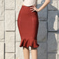 New Bandage Woman Skirt Mermaid Pleated Skirt Long Vintage S