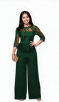 Sexy Summer Burgundy Lace Jumpsuit Women's fashion