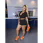 Spring And Summer Hooded Zipper Short-sleeved Shorts Sports Two-piece Suit
