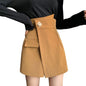 S-XL Skirt Shorts Plus Size High Waist Irregular Wide Skirt