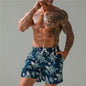 Sports And Leisure Plus Size Five Point Printing Shorts Men's Pocket Quick Drying Beach Pants