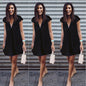 Women's Solid Color V-neck Plus Size Dress
