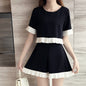 New Women's Summer Plus Size Loose Wide-leg Shorts Two-piece Suit