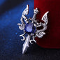 European And American Retro Double Dragon Sword Brooch
