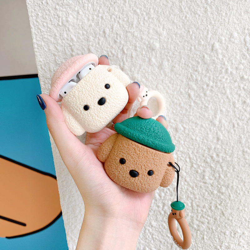 Compatible with Apple, Cartoon Hat Dog Suitable For Apple Airpods Headset Protective Case