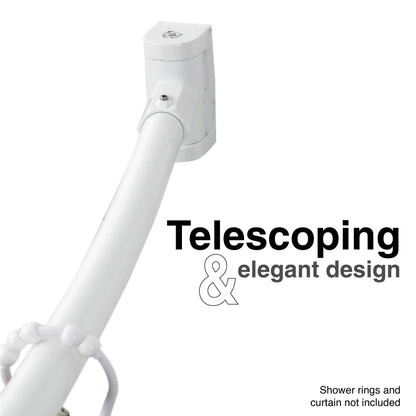 36 in. to 61 in. Curved Shower Rod (White Finish)