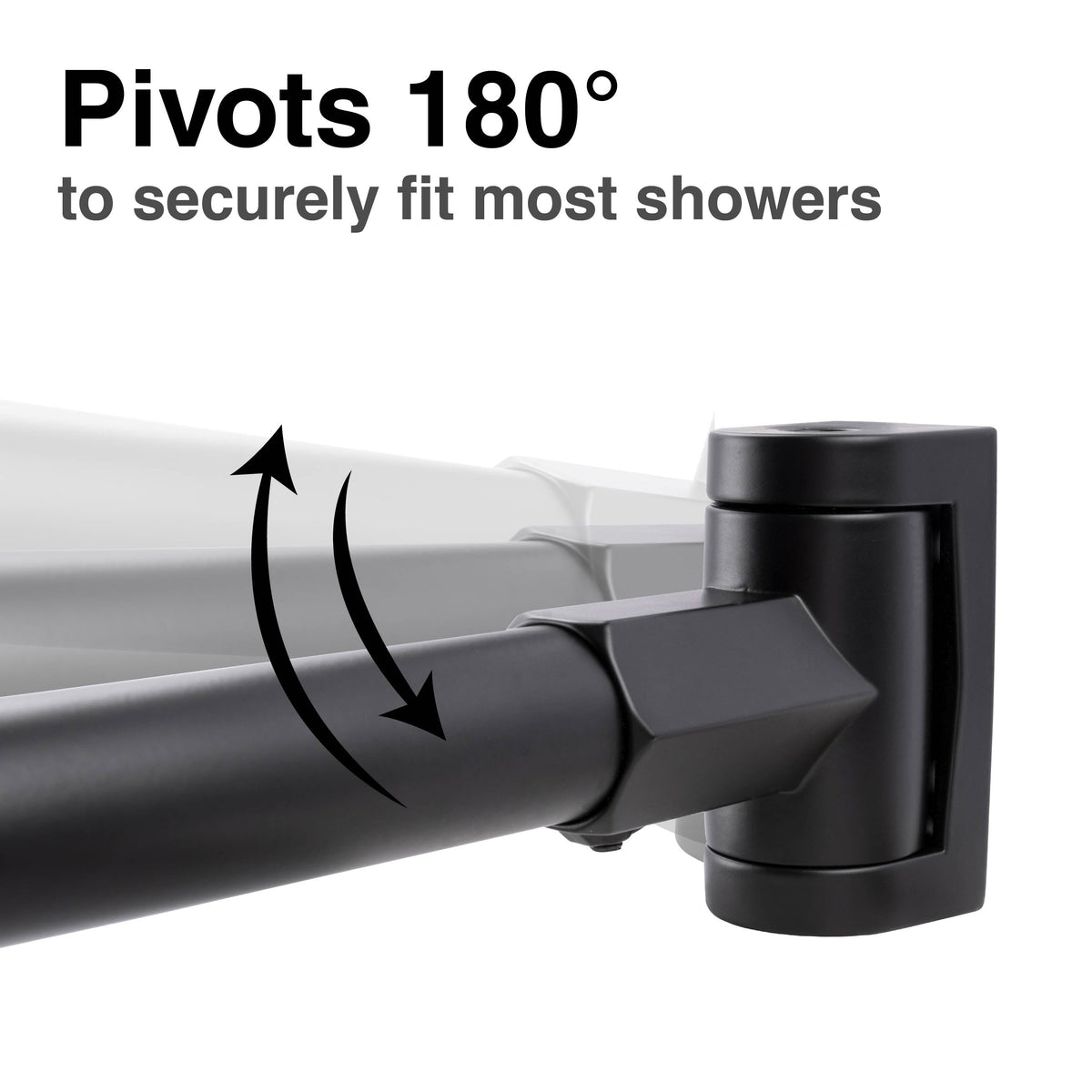 36 in. to 61 in. Curved Shower Rod (Black Finish)