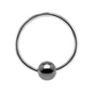 18G 1/2 Hematite Bead BCR Captive Ring