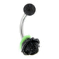 Black Silicone Rose Flower Belly Ring